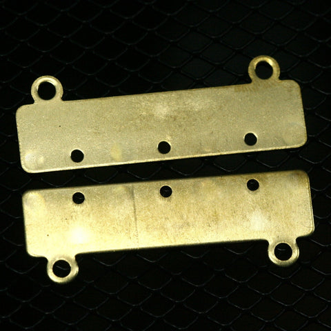 brass bracelet part 16 pcs 40x14x0.8mm raw 3 hole 1359R3-45 RBBP ( stamping )