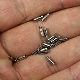 50 pcs 2x6mm 1.5mm inner with (1.2mm) loop Nickel Plated brass cord  tip ends, ribbon end, ends cap, findings ENC1-33 1442