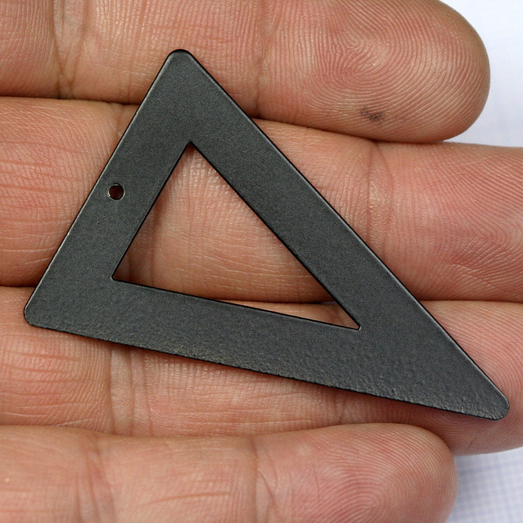 Black painted brass triangle 50x33mm tag 1 hole connector raw brass charms ,raw brass findings 4580BT