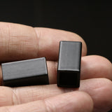 Black painted brass cube 10x10x20mm (hole 8.8mm) industrial brass charms,pendant,findings spacer bead bab8 1538
