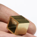Raw brass cube 15x15mm (hole 13mm) bab12 1418