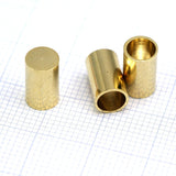 ribbon end, 6X10mm 5mm inner Gold plated brass cord  tip ends,ends cap, findings ENC5 1646
