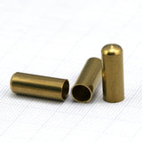 ribbon end caps , 7x19mm 6.2mm inner raw brass cord  tip ends,  ends cap, findings ENC6 1452