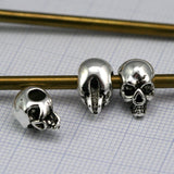 Nickel plated Skull spacer 12mm (hole 3,6mm) Skull Findings spacer bead 1428 bab3