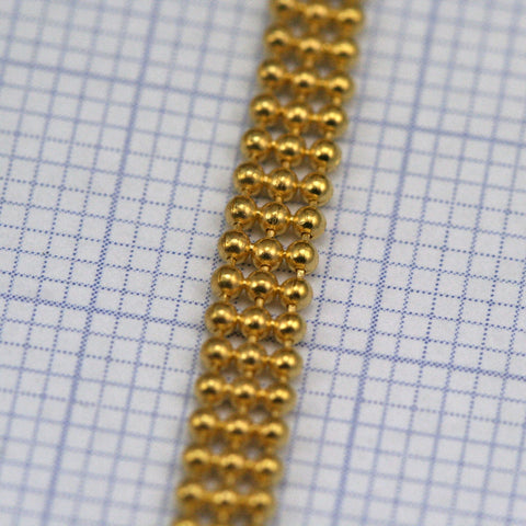 three strands soldered gold tone brass ball chain 1.2mm 17 gauge z041