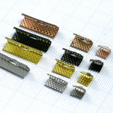 Ribbon crimp ends, 6x6mm Metal crimp end, ribbon crimp ends cap, with loop Findings 1909