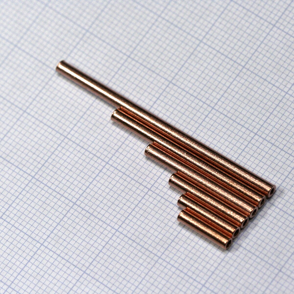 raw copper tube 2.5x35mm (hole 1.25mm )  1390-35 17.5