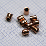 Crimp tubes, crimp beads 2x2mm  1,2mm 17 gauge inside diameter. raw copper 1400R-3.6 crmb