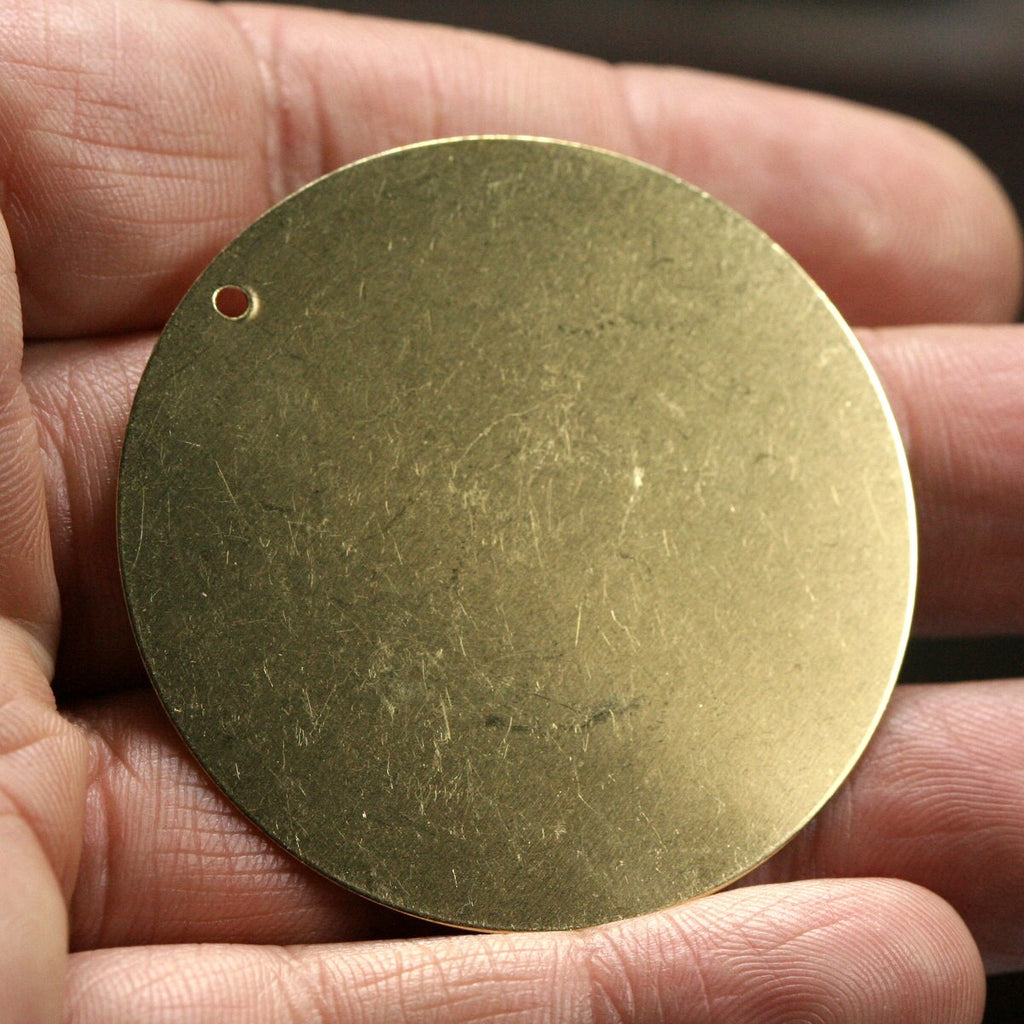 raw brass circle tag, 46mm raw brass pendant   ,raw brass findings 1411R-64