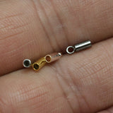 cord  tip ends, 2x6mm 1.5mm inner with (1.2mm) loop ribbon end, ends cap, findings ENC1 1442
