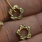 double side faceted pentagon 10mm Raw Brass pentagon industrial brass with one hole 1437