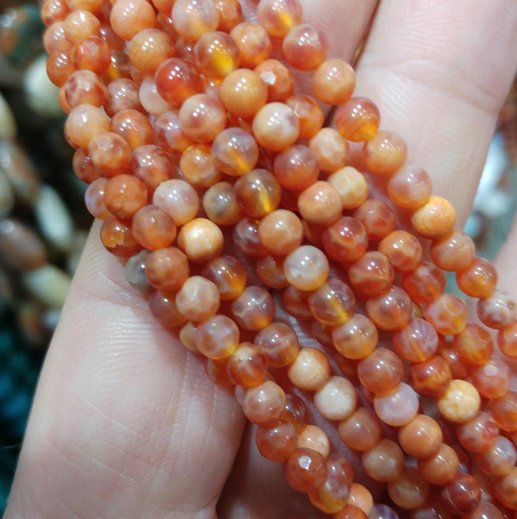 Faceted crab agate beads, 4mm dyed agate beads, semiprecious stones, jewelry design, wholesale beads B40