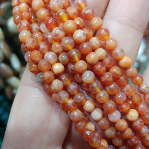 Faceted crab agate beads, 4mm dyed agate beads, semiprecious stones, jewelry design, wholesale beads B40
