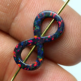 Opal Infinity 19mm 2.5mm thickness 20 gauge hole Lab Created Opal Synthetic 1494 OPSY