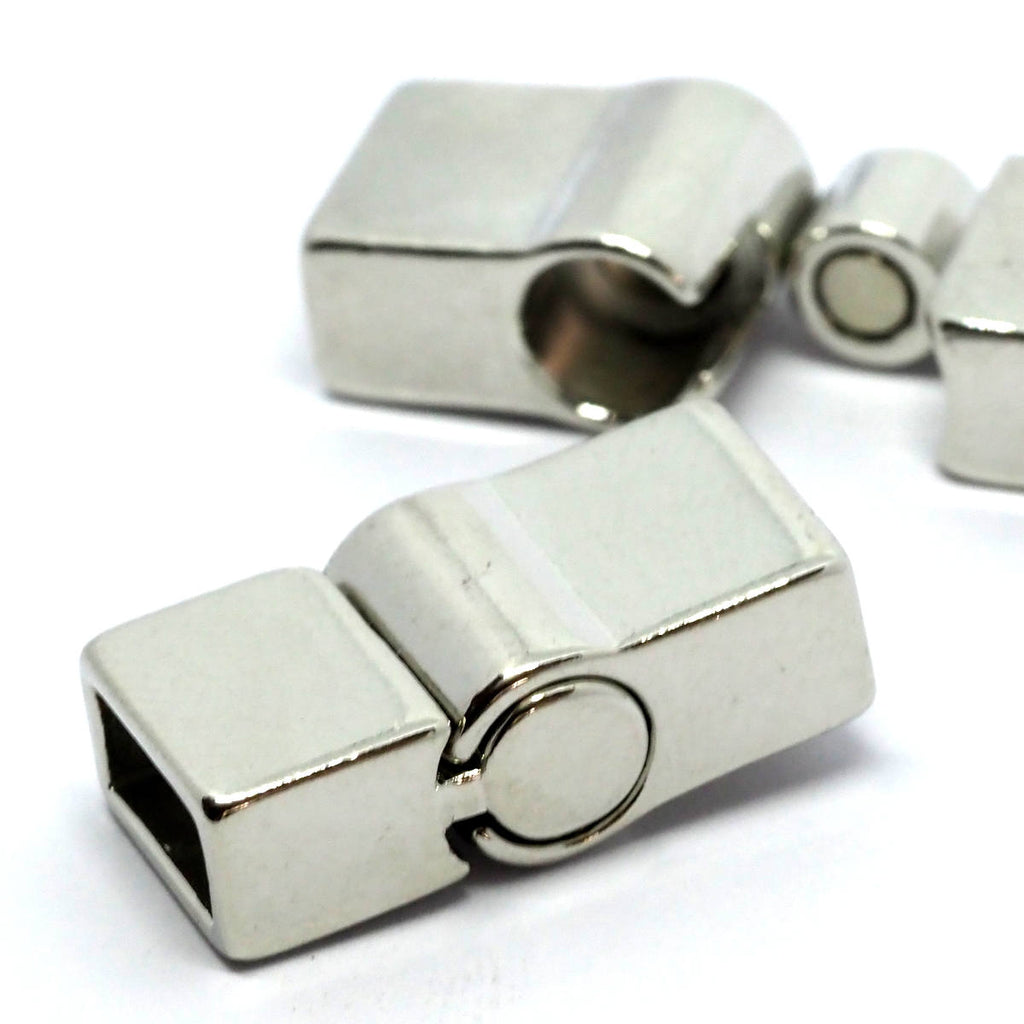 Magnetic slide lock clasp inside 8x4mm Silver tone MCL510 1284