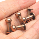 Copper tone Brass Cufflink, 6 pcs - 17x9mm 1512