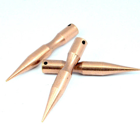 Copper tone brass long spike 7x50mm 9/32"x2" (2mm 0.080" 12 gauge hole ) pendulum 1137C
