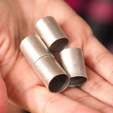 Silver plated brass tube 6 pcs 15x20mm (hole 14mm) 1898