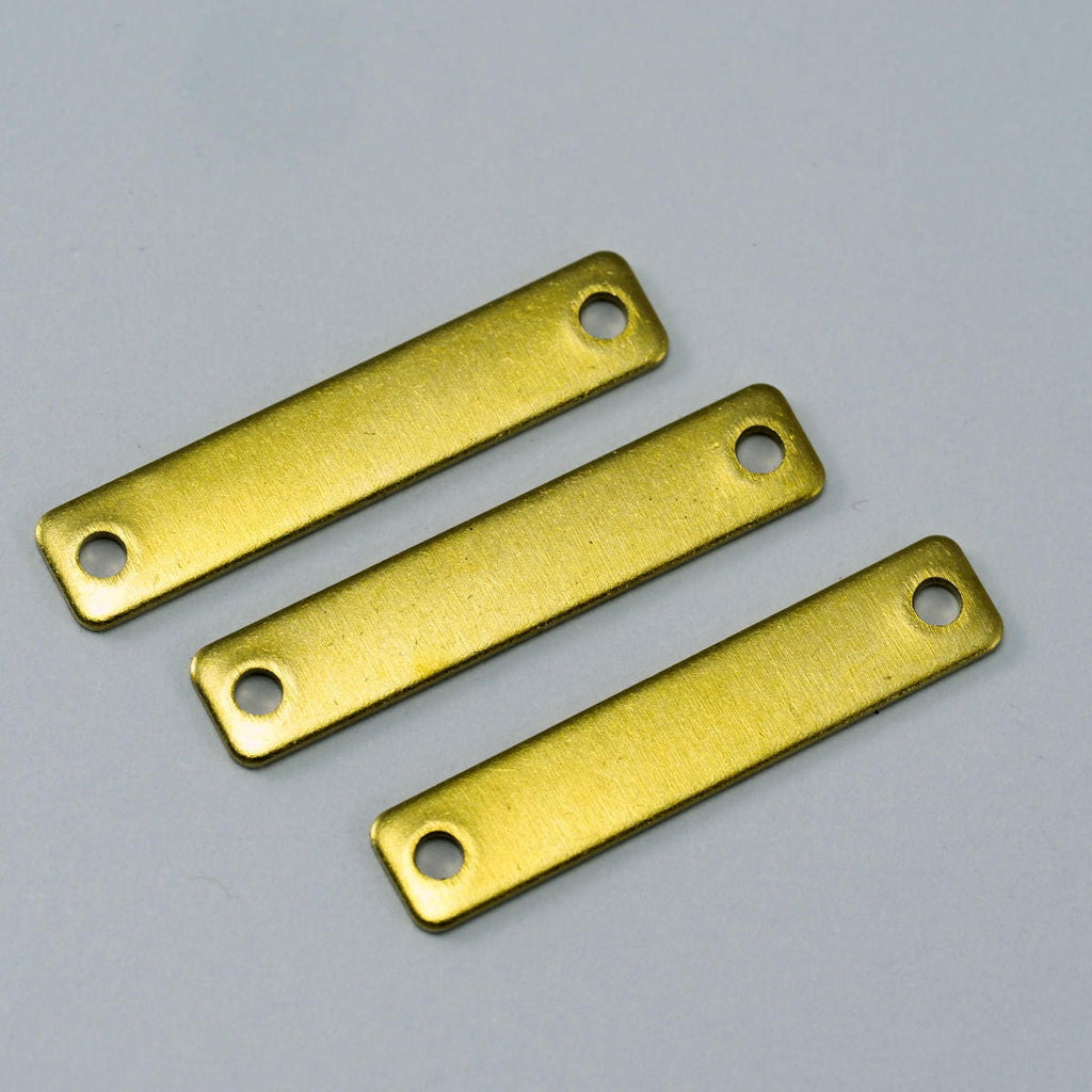 Rectangle 2 hole connector raw Brass 5x20mm Charms ,Findings 1577R-20-64 tmlp