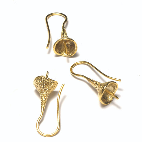 10 pcs  gold plated Brass 28mm Earring Hook 1654
