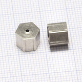 Silver plated brass hexagonal end caps 8X7mm 7mm inner ENC7 1659
