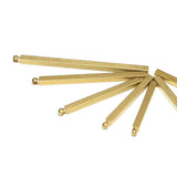 raw brass  finding square rod 14 pcs 3x35mm (1.2mm  0,05" 16 gauge hole ) 427R