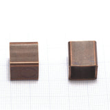 Copper tone brass cube 15x15mm (hole 13mm) bab12 1418