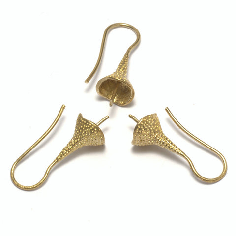 Raw Brass Earring Hook 28mm 1654