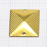 16mm raw brass square tag two 2 hole connector charms ,raw brass findings 570R-35