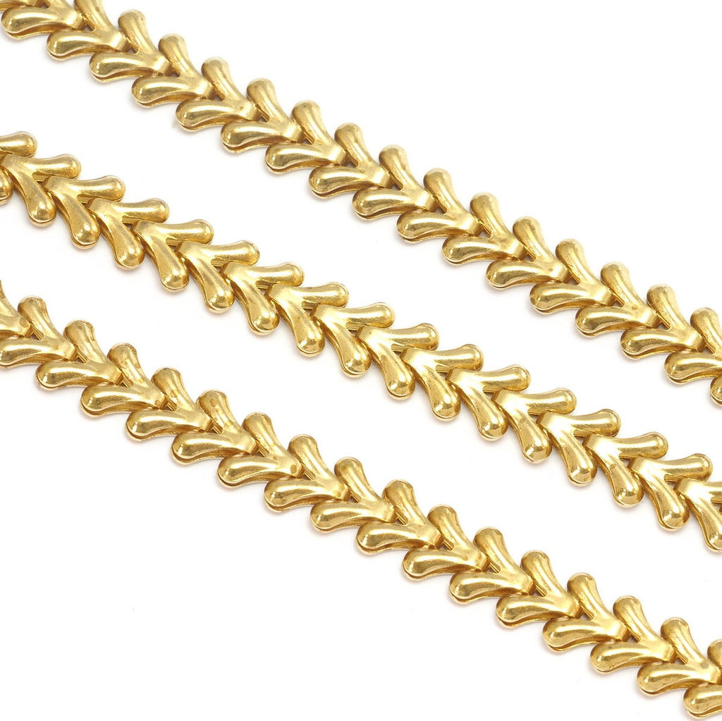Chevron chain 6.5mm raw brass special soldered chain Z167