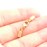ends cap with lobster clasp 3,5mm inner raw brass cord , findings ENC3 478