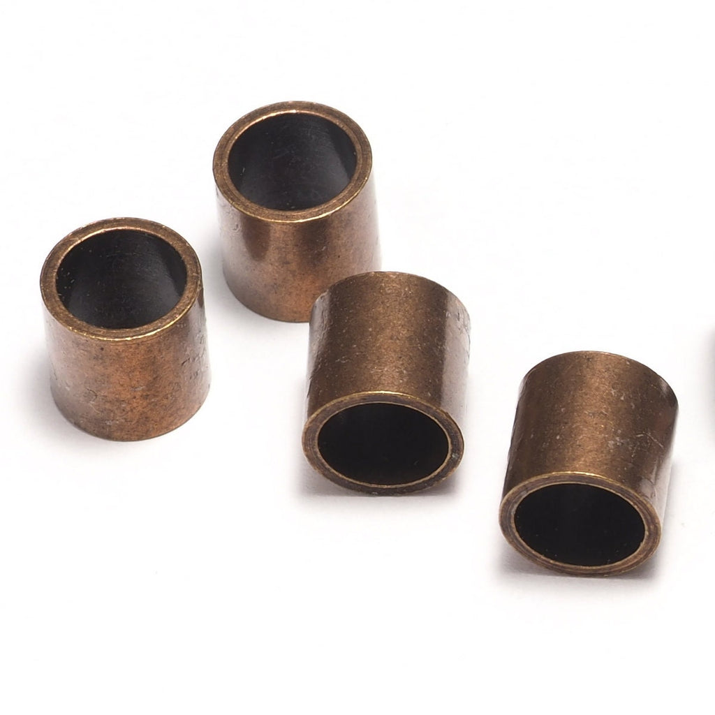 Copper tone brass Tube 20 pcs 10x10mm  (hole 8mm) bab8 1726