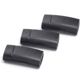 Magnetic clasp leather cord 25x12,7mm 1"x1/2" black painted alloy HOLE : 5x10mm MCL510 1505B