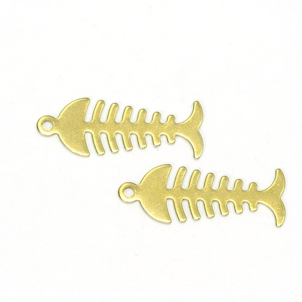 200 rcs raw brass fish bone 20mm Charms ,Findings 304R-50 tmpl