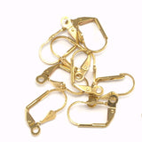 Earring lever back Raw brass shell findings 16mm with one loop 1561