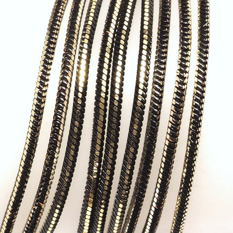 Square snake chain 1mm black antique brass sparkle bright faceted