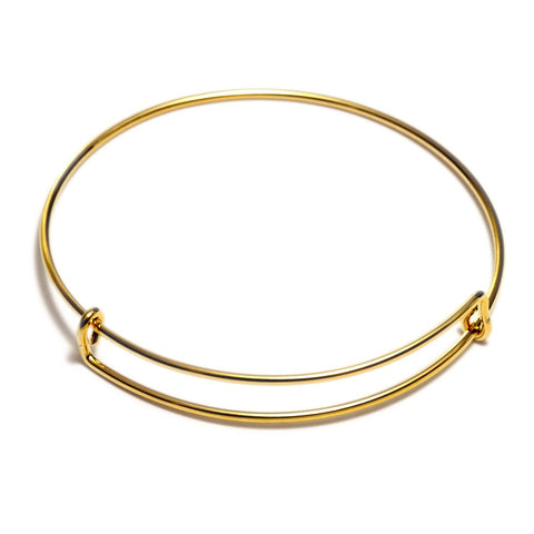 Bracelet Cuff wire bangle, Gold plated brass , expendable RBBP 399