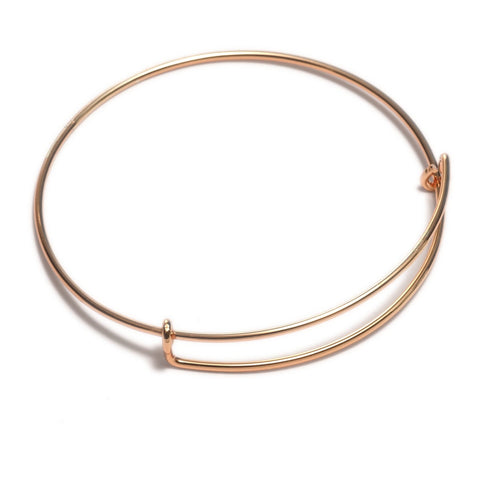 Bracelet Cuff wire bangle, Rose Gold plated brass , expendable RBBP 399
