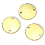 Circle tag Raw Brass 16mm 1.5mm thickness Charms ,Findings 65RK-50 with two holes