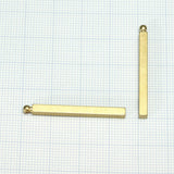 raw brass  finding square rod 14 pcs 3x35mm (1.2mm  0,05" 16 gauge hole ) 427R