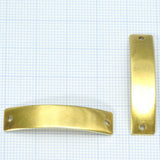 Rectangle 2 hole curved connector Raw Brass 8x36mm Charms ,Findings 428R-189 tmlp