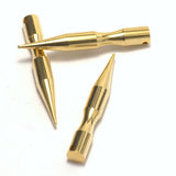Gold plated brass long spike 7x50mm (2mm 0.080" 12 gauge hole ) pendulum 1137G