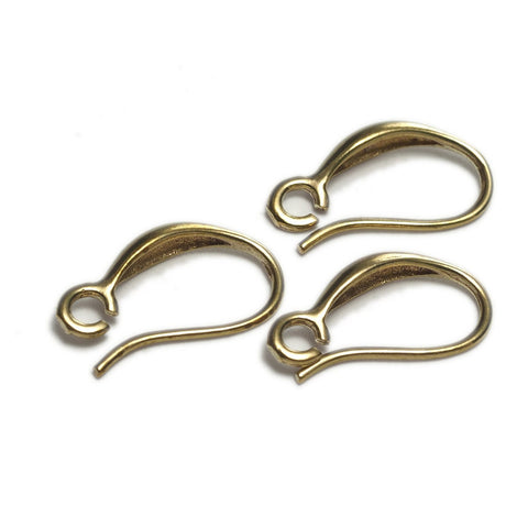 16 pcs  15mm raw brass earring hook with holder 540R