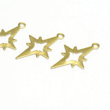 Raw Brass North Star 21mm Charms ,Findings 559R-42.5