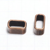 Leather, ribbon ,cord ,slider ,copper tone  14x8mm alloy spacer hole 11.5x5.5mm bab 1283