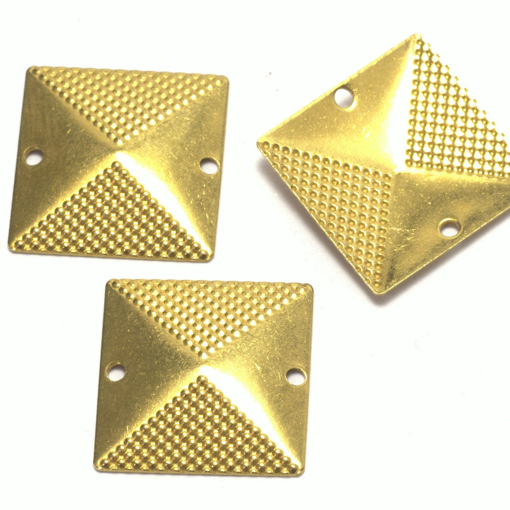 16mm raw brass square tag two 2 hole connector charms ,raw brass findings 570R-35