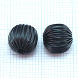 Black painted melon bead 9mm (hole 2.5mm) spacer bead bab2.5 OZ642