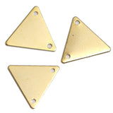 14mm gold plated triangle shape pendant brass gold plated brass with 2 loop 653