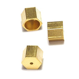 Gold plated brass hexagonal end caps 8X7mm 7mm inner ENC7 1659