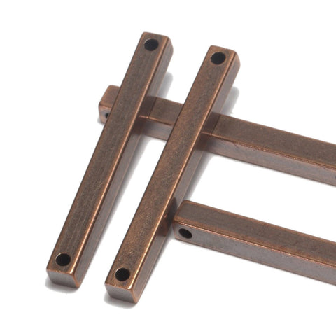 Copper tone brass bar connector 4x38mm square stamping bar sbl438-1101W